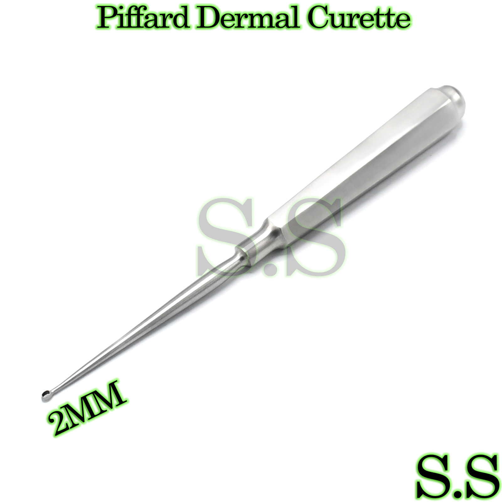 Piffard Dermal Curettes 2MM Oval Shape Cup 6 1/4″ Surgical Instruments