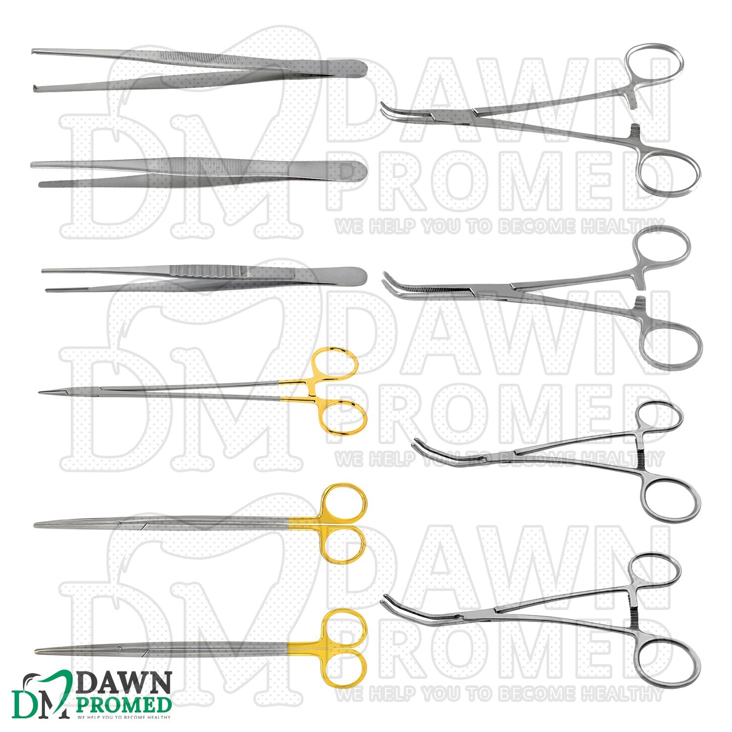 10 Pcs Thoracic Surgery Instruments Kit Surgical Veterinary Set German Grade