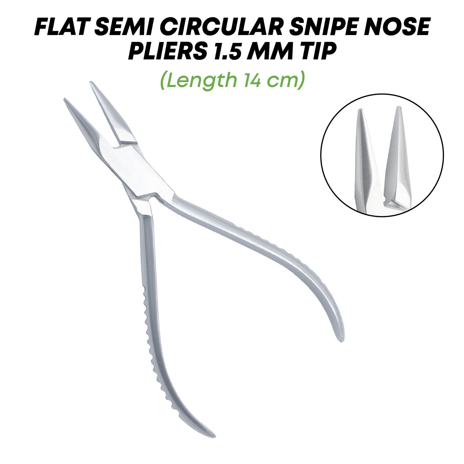 Flat Semicircular Snipe Nose Pliers 1.5mm Tip Surgical Instruments German