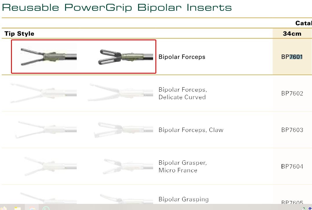 Encision BP7601 Reusable PowerGrip Laparoscopic Bipolar Forceps 18″ Long NEW