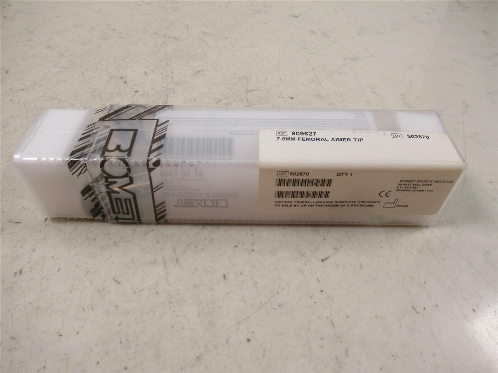 Biomet 909627 7.0 mm Femoral Aimer Tip Surgical Drill Guide Zimmer Biomet