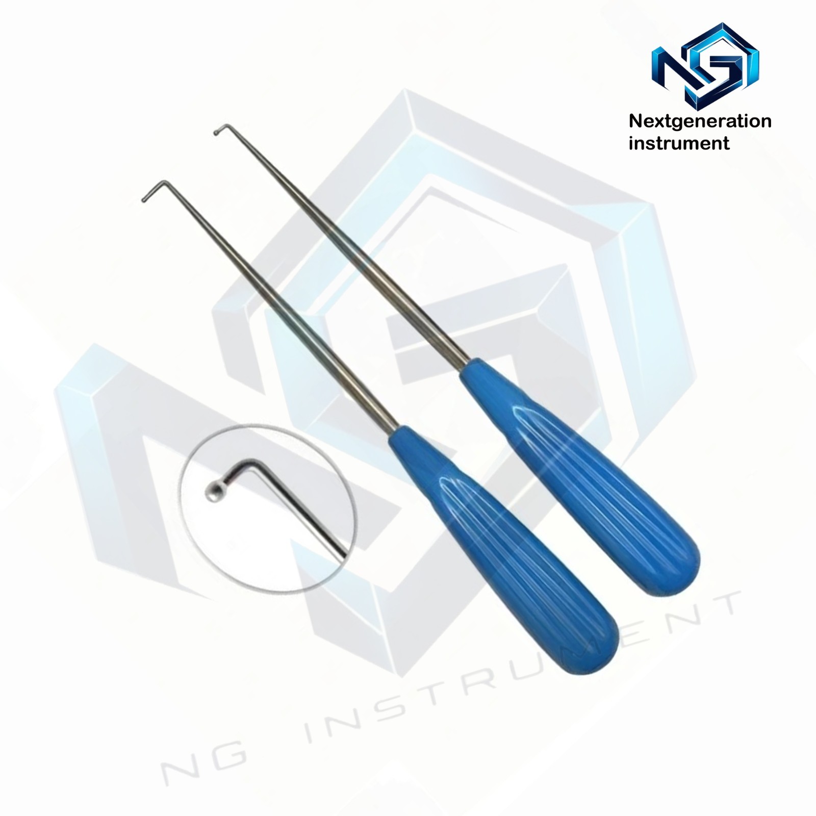 90° Ball Probe Set 5mm & 10mm Surgical Stainless Steel ENT Instrument 2PCS Set