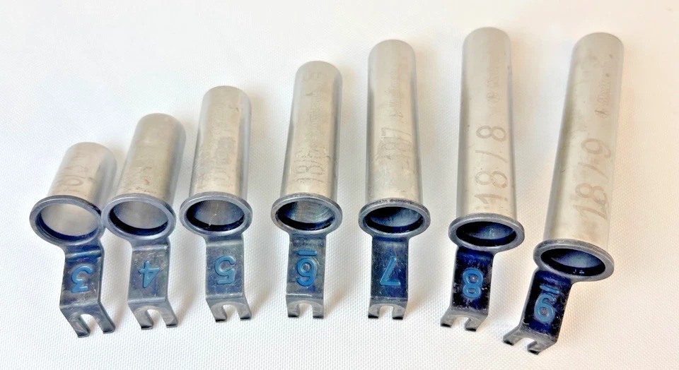 Set of 7 Medtronic 18mm x 3-9mm MetrX 2 Beveled Microdiscectomy Retractor Tubes