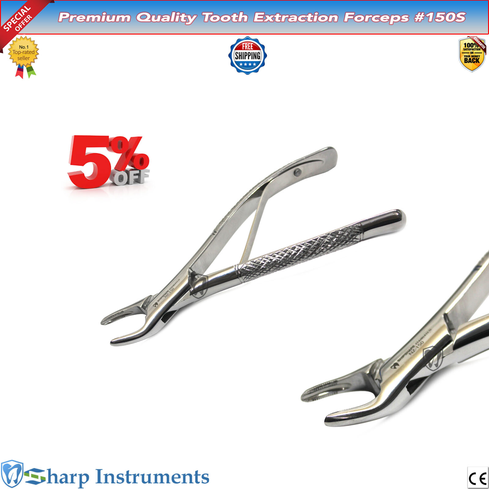 Dental Extracting Forceps 150s 151s Surgical Tooth Extraction Steel Instruments