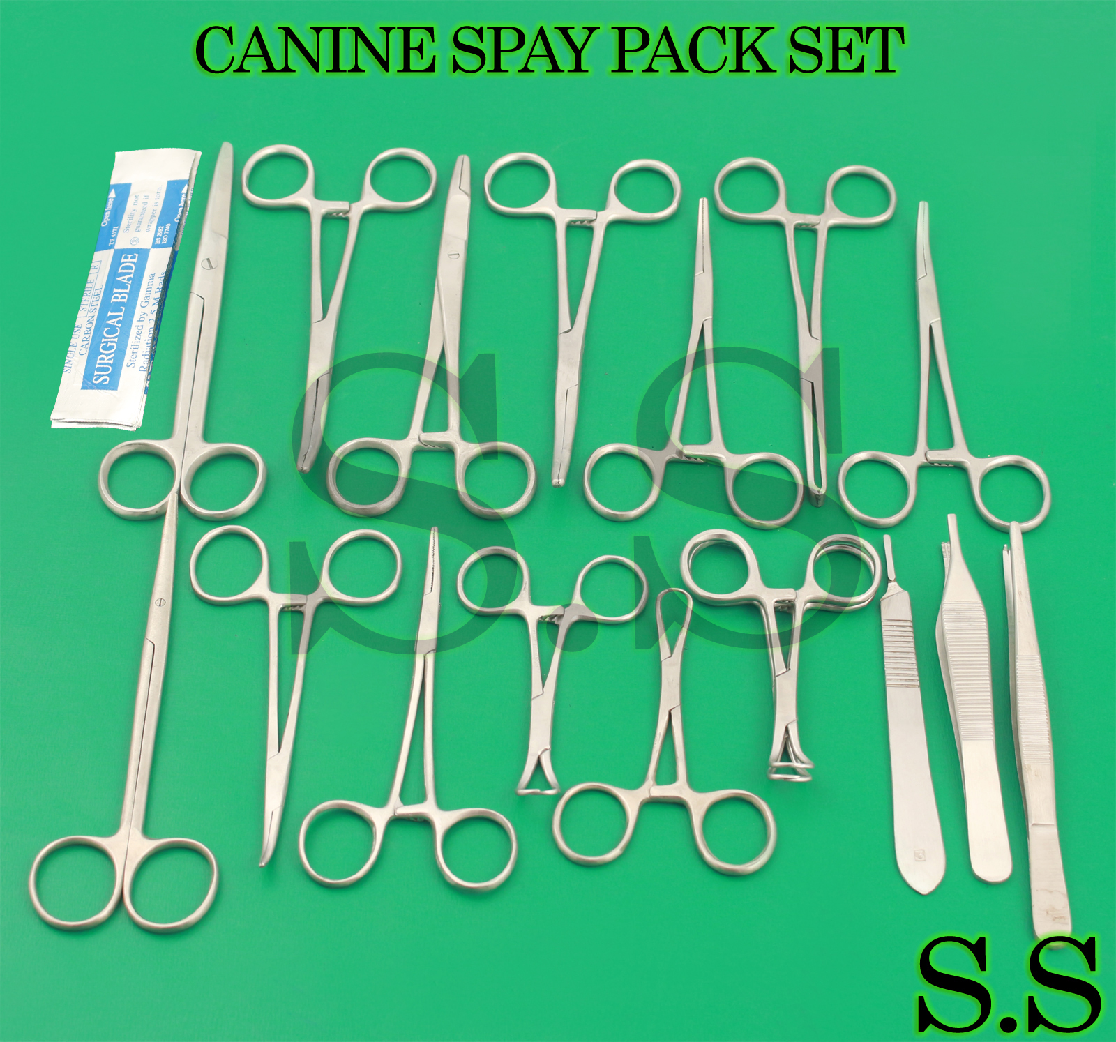 3- CANINE SPAY PACK SET SURGICAL,VETERINARY INSTRUMENTS DS-1059