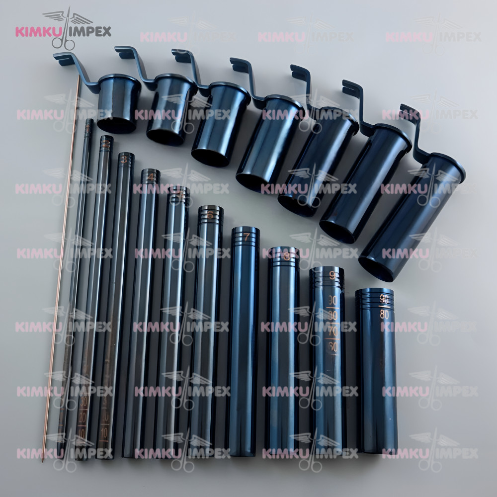 MIS Tubular Retractor Dilators + Neupsy Keys Silver 24-26 mm Surgery Instruments