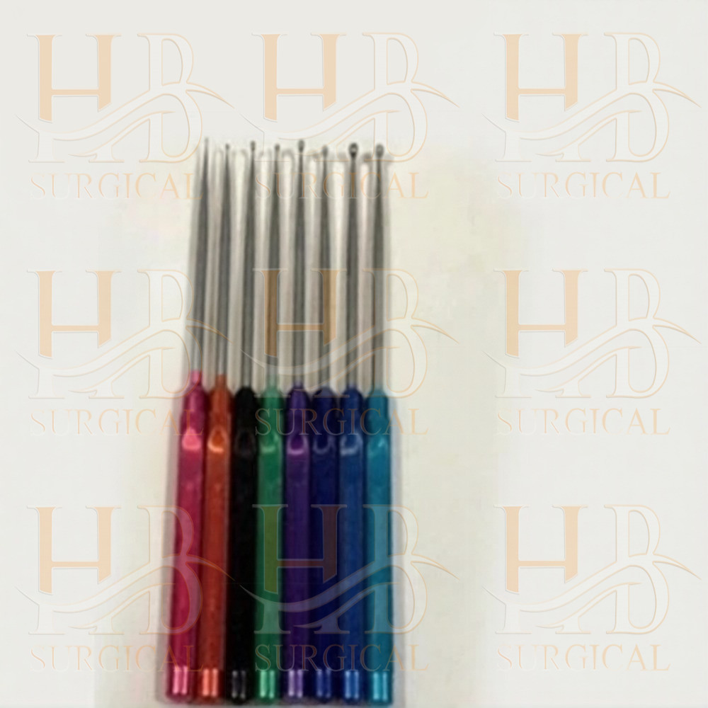 Cervical Curette German Steel Colored Handles Orthopedic Spine Set, With Out Box