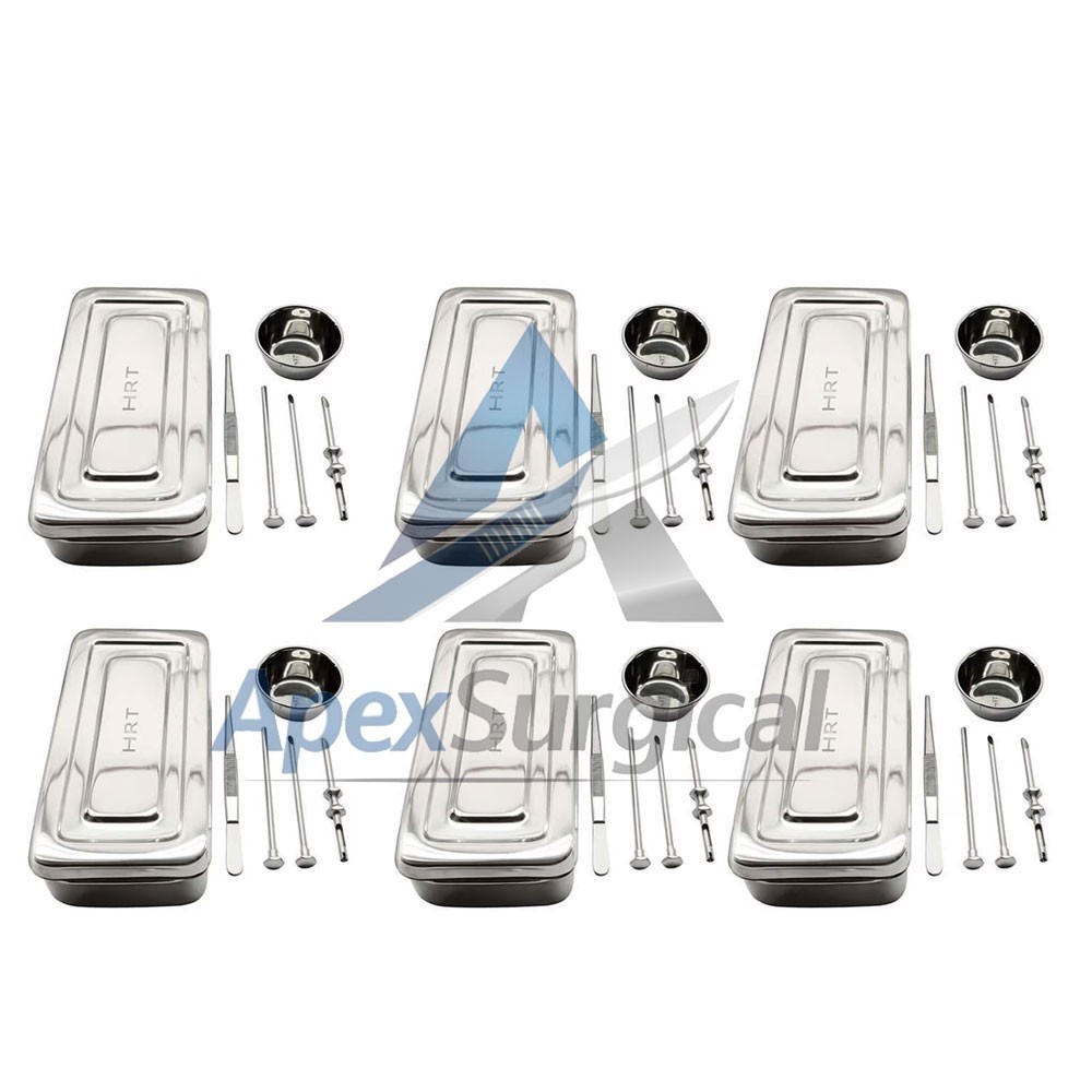 6 Sets HRT Trocar 3.5 mm & 4.5mm Hormone Replacement Pellet Insertion Kit