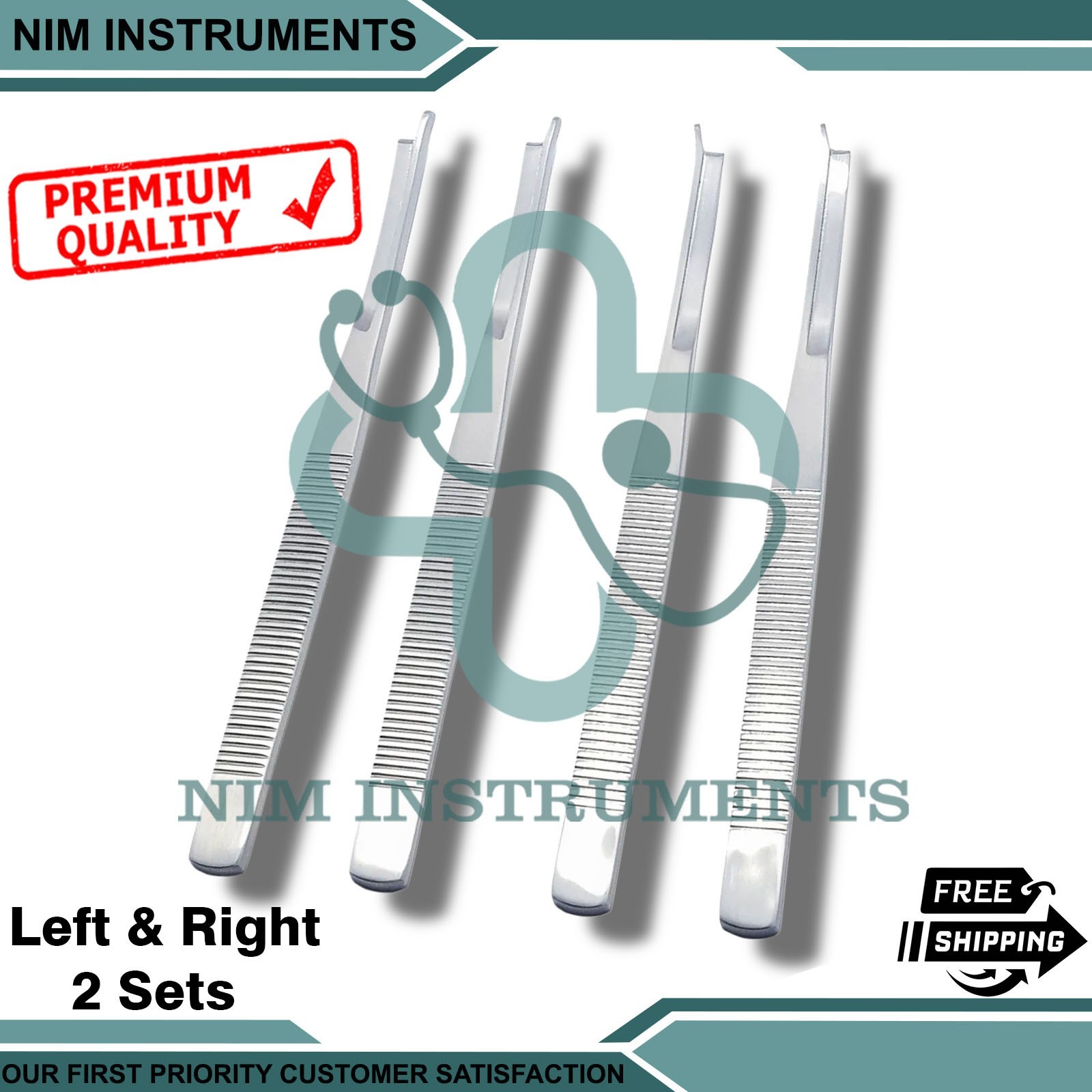 Silver Nasal Chisel 18cm Rhinoplasty Osteotome for Left and Right Side 2 Sets