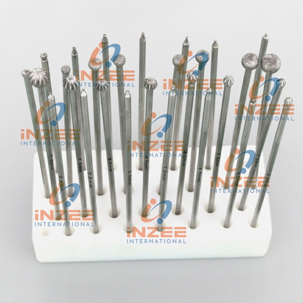 Burs Diamond & Burrs Tungsten Carbide Set Of 29 Pcs ENT Instruments By IZ