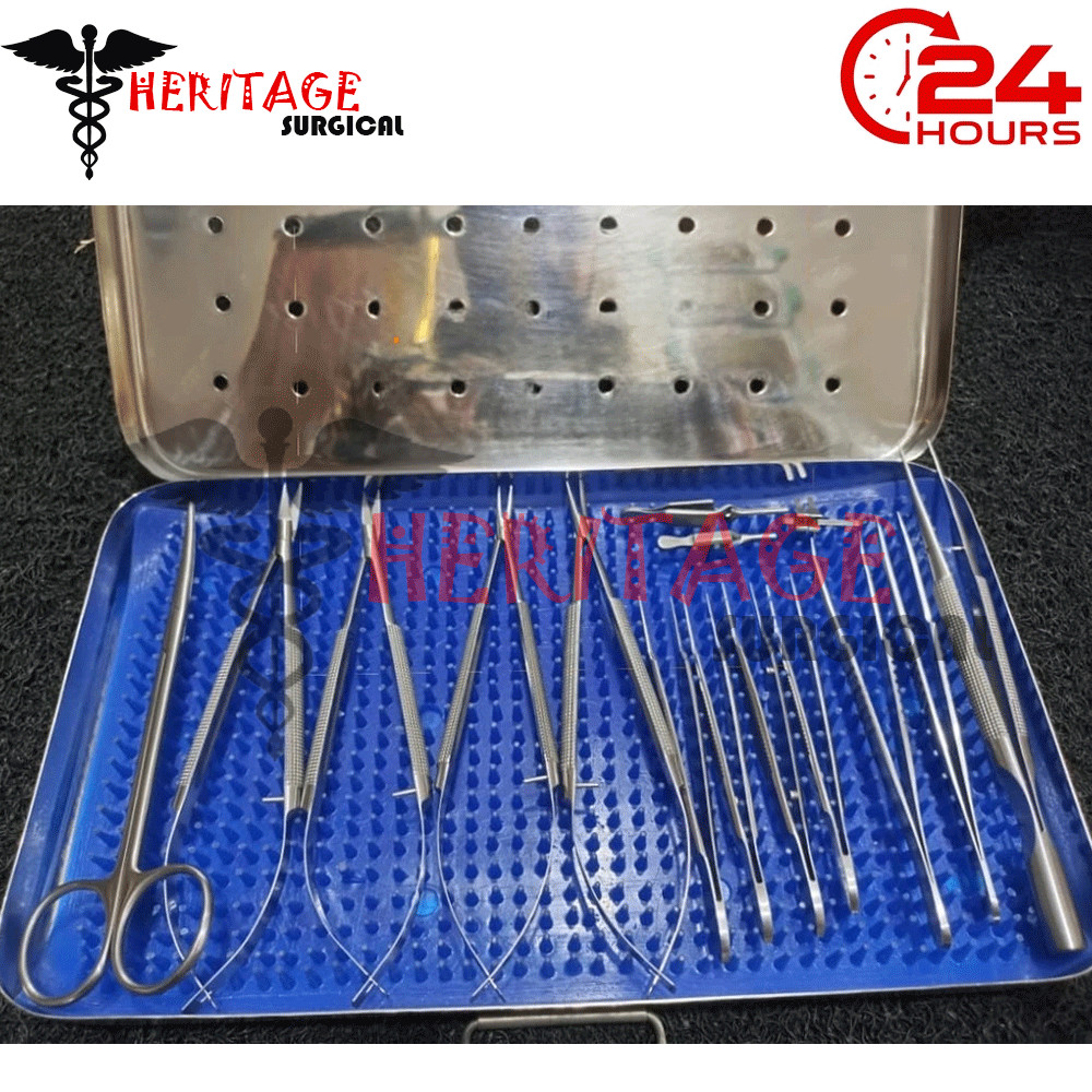 Basic Hand Surgery Set of Micro Surgical Instruments With case
