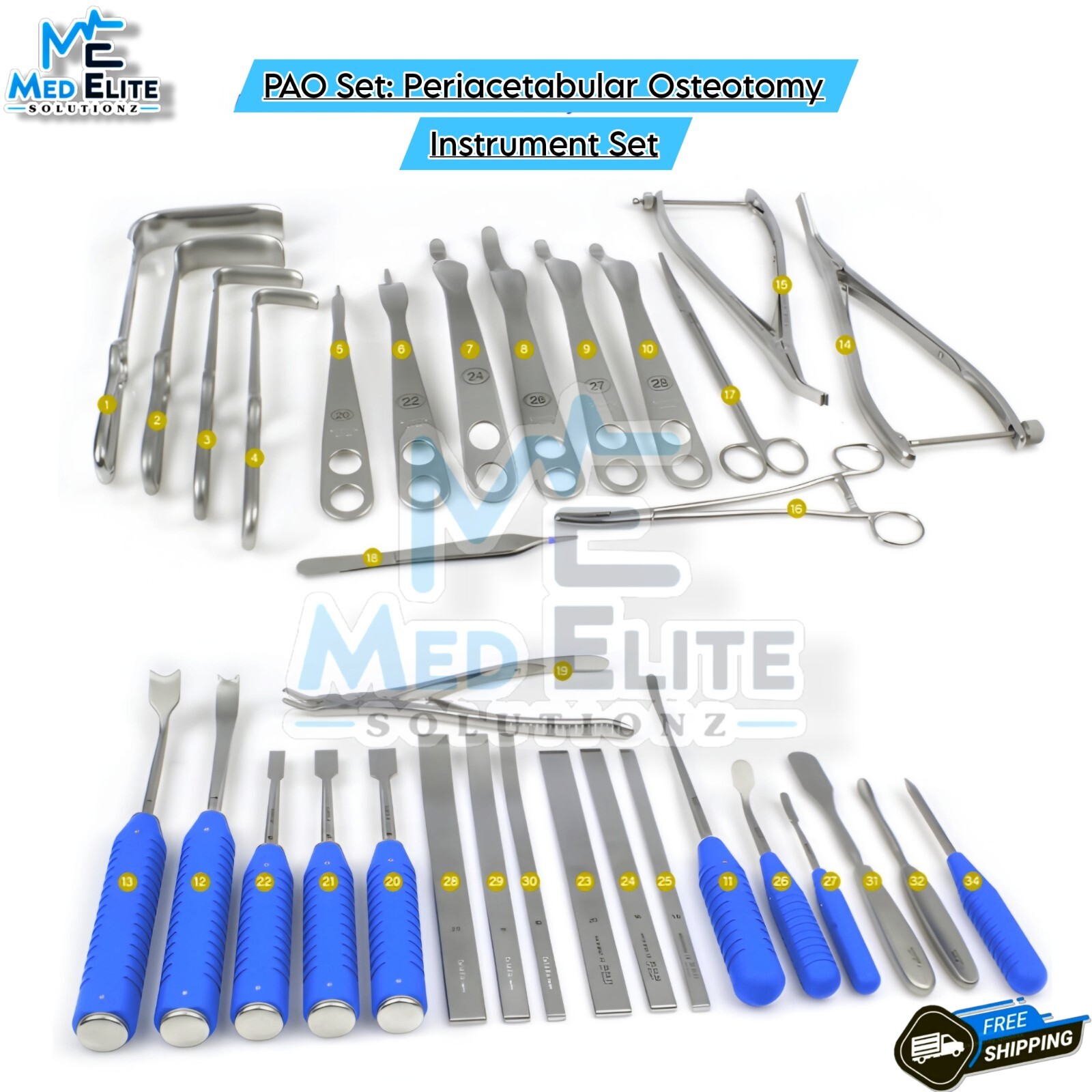 Periacetabular Osteotomy Instrument Set Orthopedic Hip Surgery Instruments