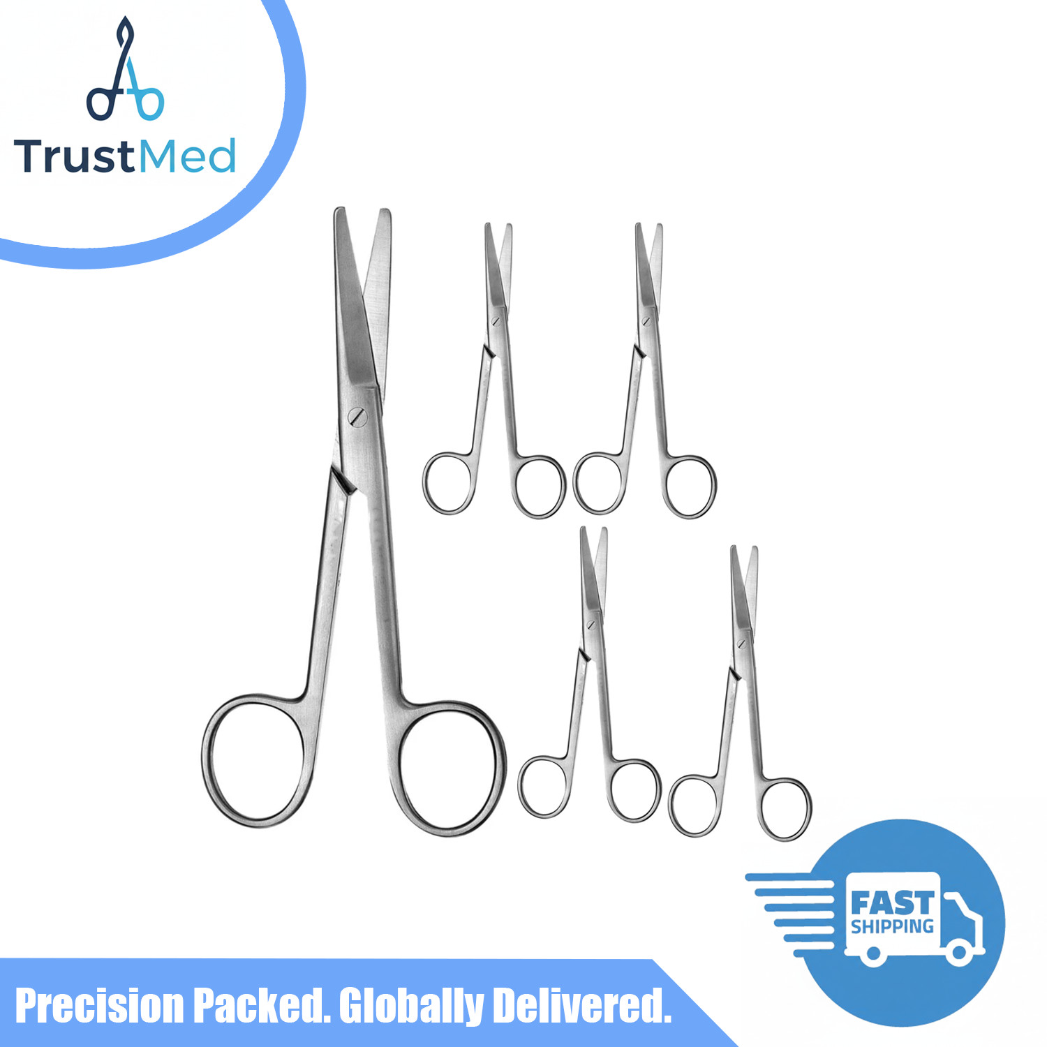 10 Pcs 5.5″ Straight /Blunt Mayo Scissors Medical Instruments German Grade