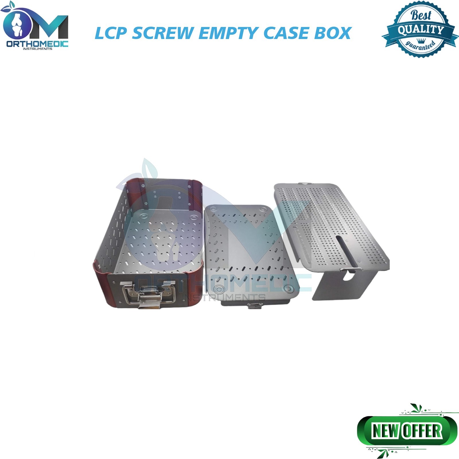 3.5mm LCP Screw Empty Case Box Hard Anodized Aluminium Surgical Instrument Box