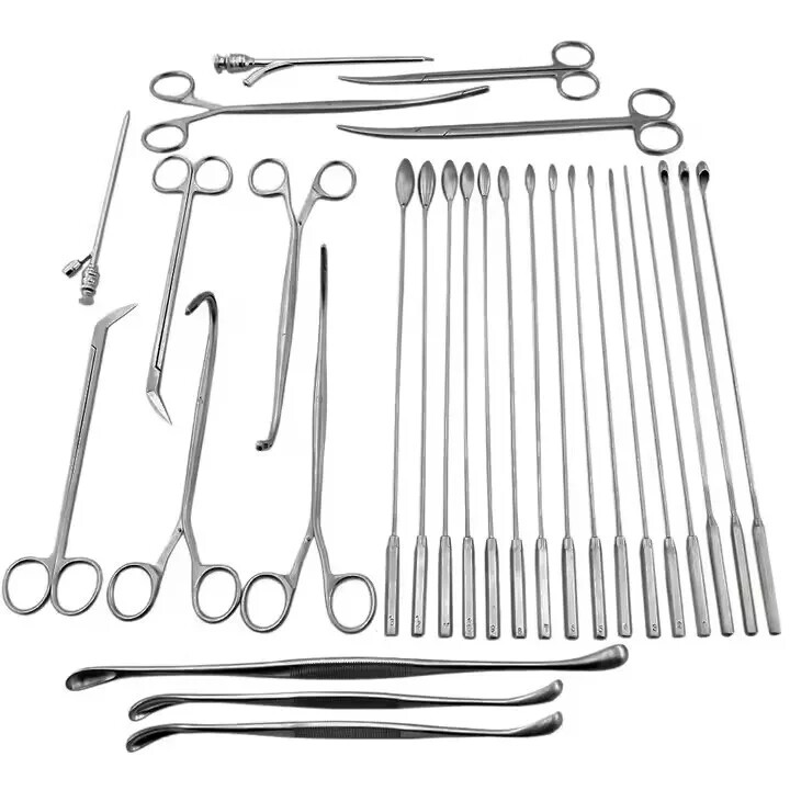 General Surgery Cholecystectomy Surgical Instrument Set of 25 Pieces