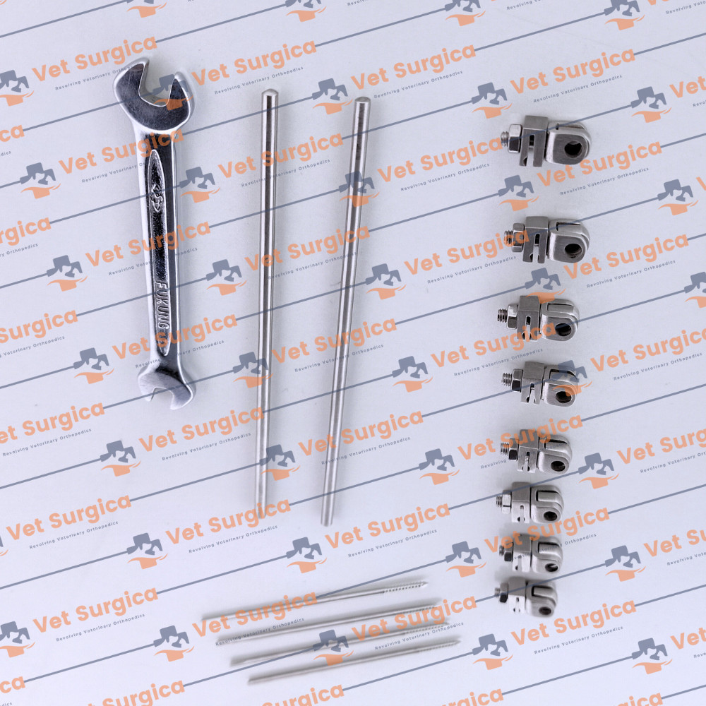 2.5mm External Fixator AO mini Clamps & Pins Veterinary 19 Pcs Set