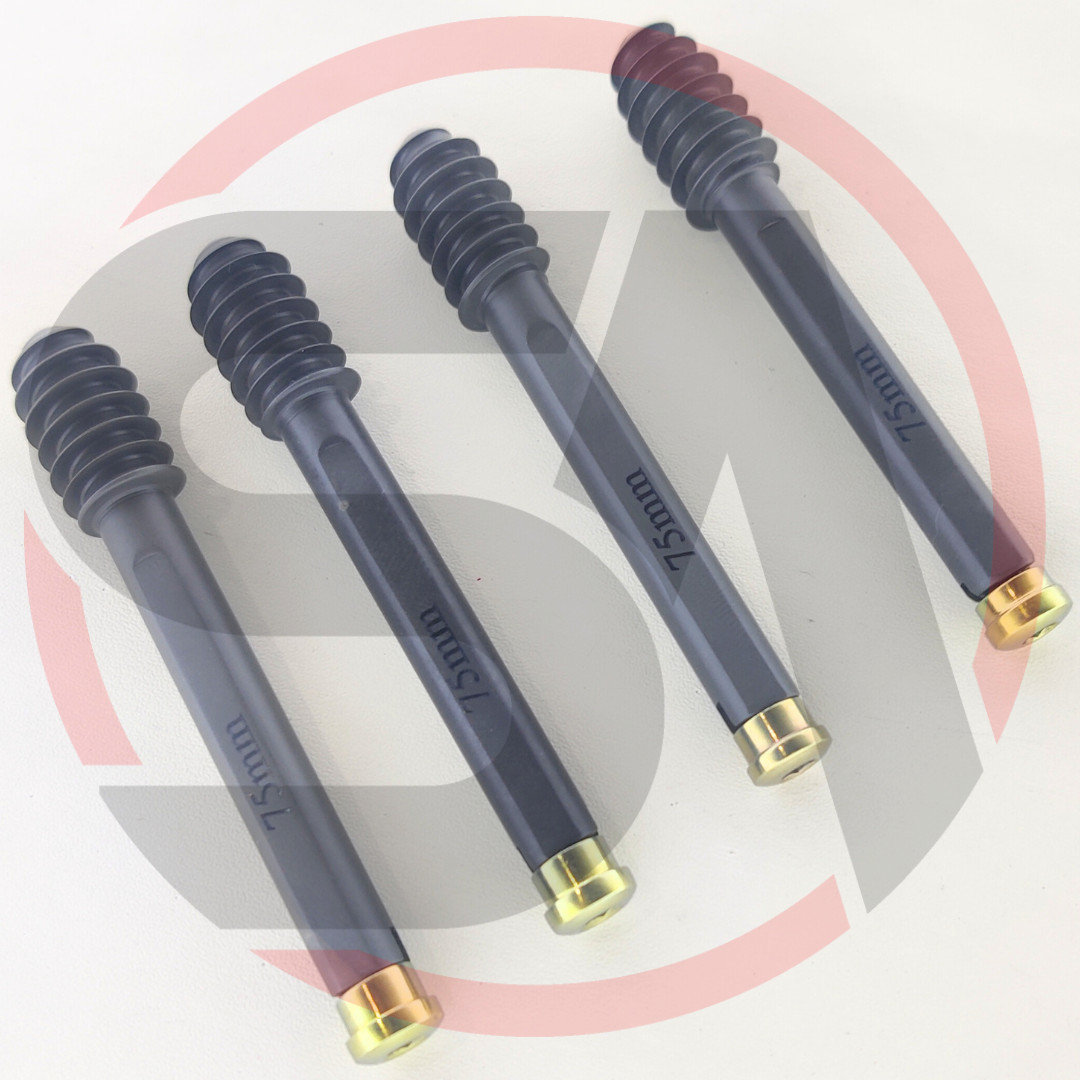 DHS DCS Leg Screws Dia 12.5mm Lengths 60mm to 100mm 9 Pcs Set Titanium