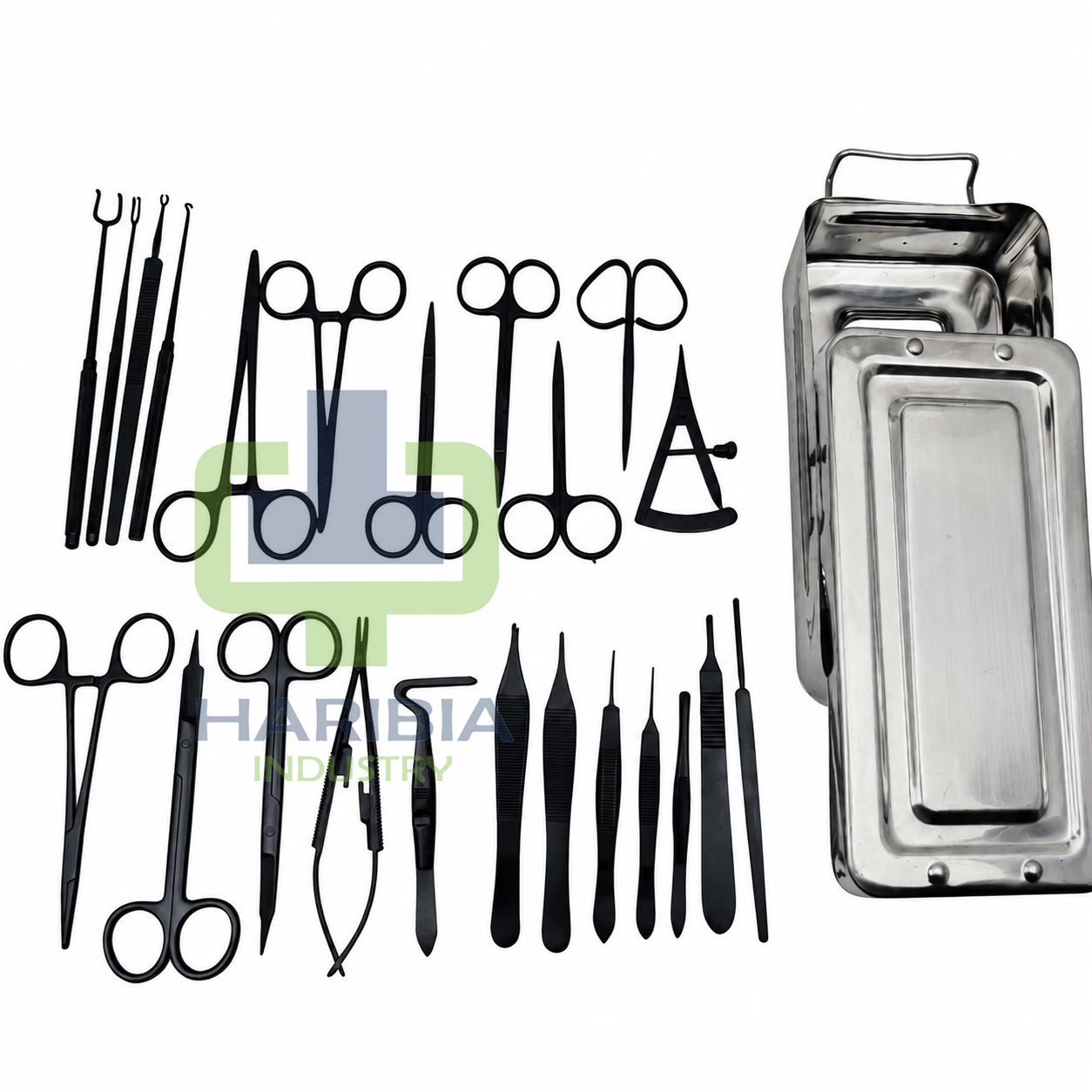 Blepharoplasty Instruments Set – Black | Plastic & Eye Surgery Kit with Box