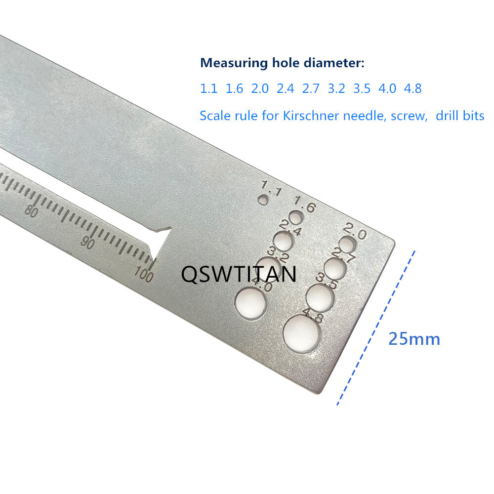 Bone Measuring Ruler Kirschner Wire Bone Screw Diameter Length Measuring Ruler