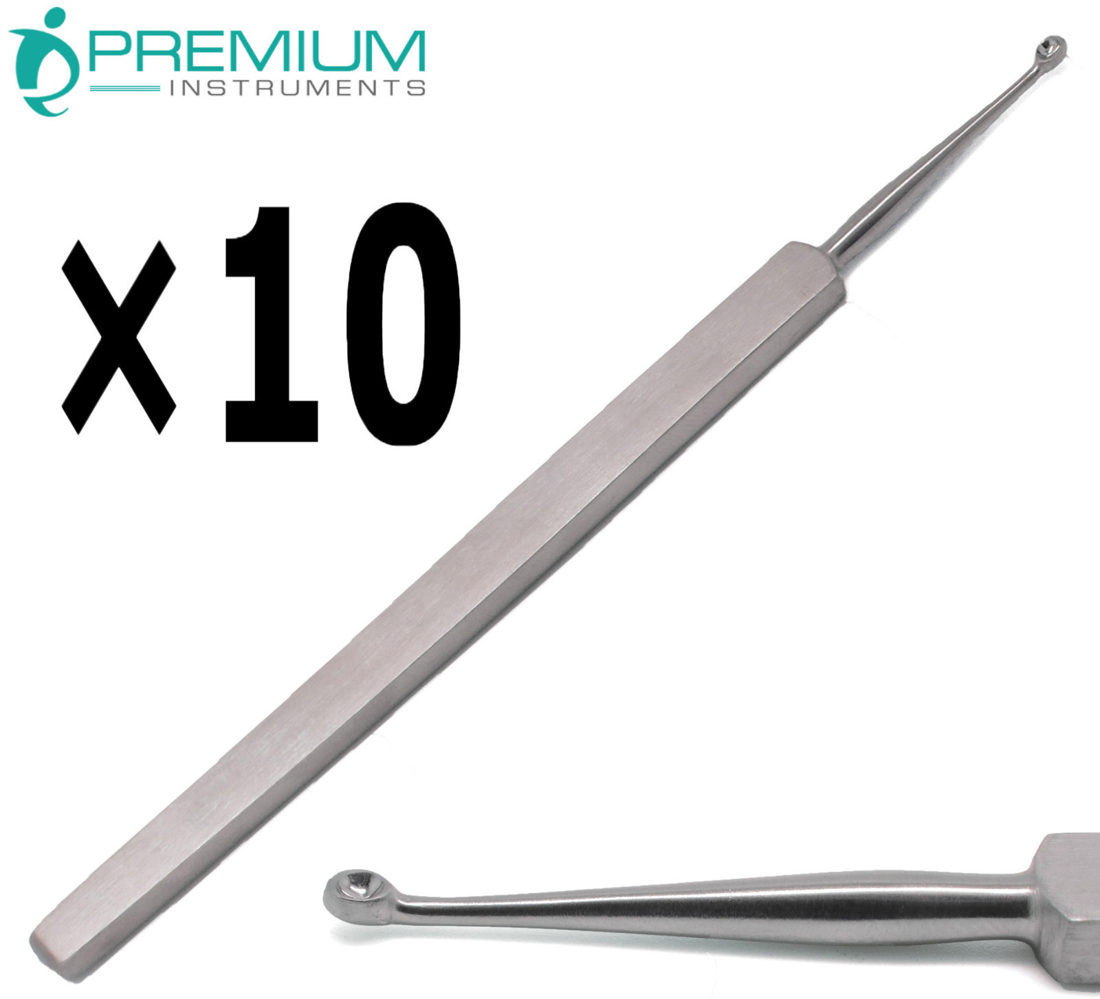 10 Pcs ENT Meyhoefer Chalazion Ear Curettes #3 Cupped 2.5mm Surgical Tools