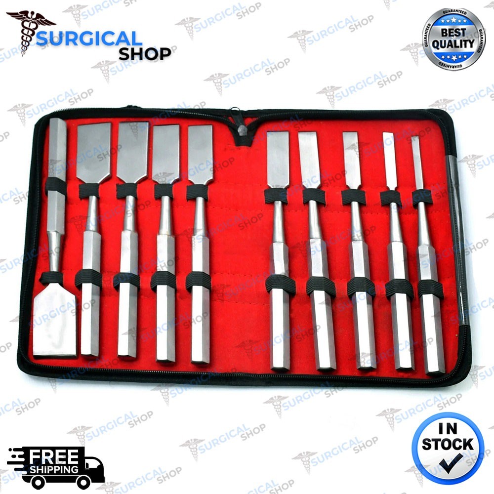 10 Pcs Set Hibbs Osteotome Orthopedic Surgical Instrument A+ Quality