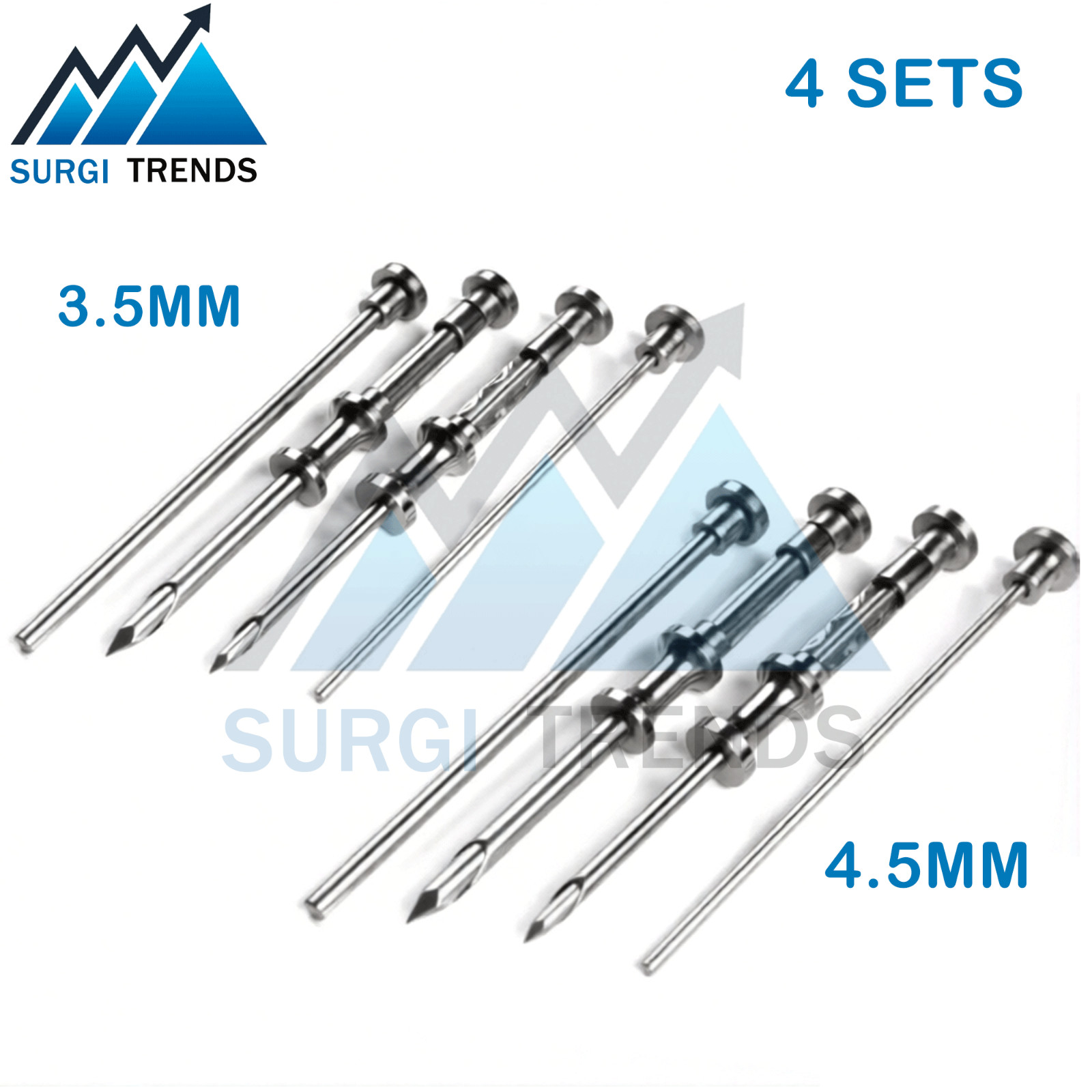 3.5mm & 4.5mm HRT Trocar kit Hormone Replacement Pellet Insertion Trocars 4 Sets