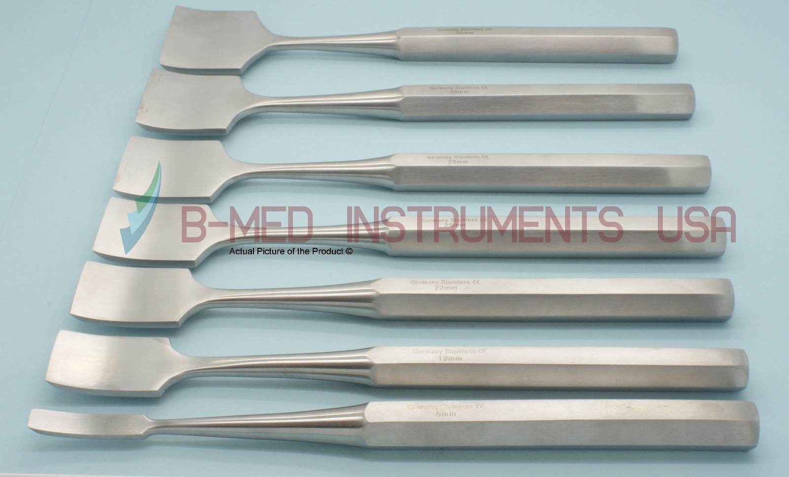OR Grade Set of 7 Hibbs Osteotomes Chisel Curved 7.5″ Orthopedic Instruments