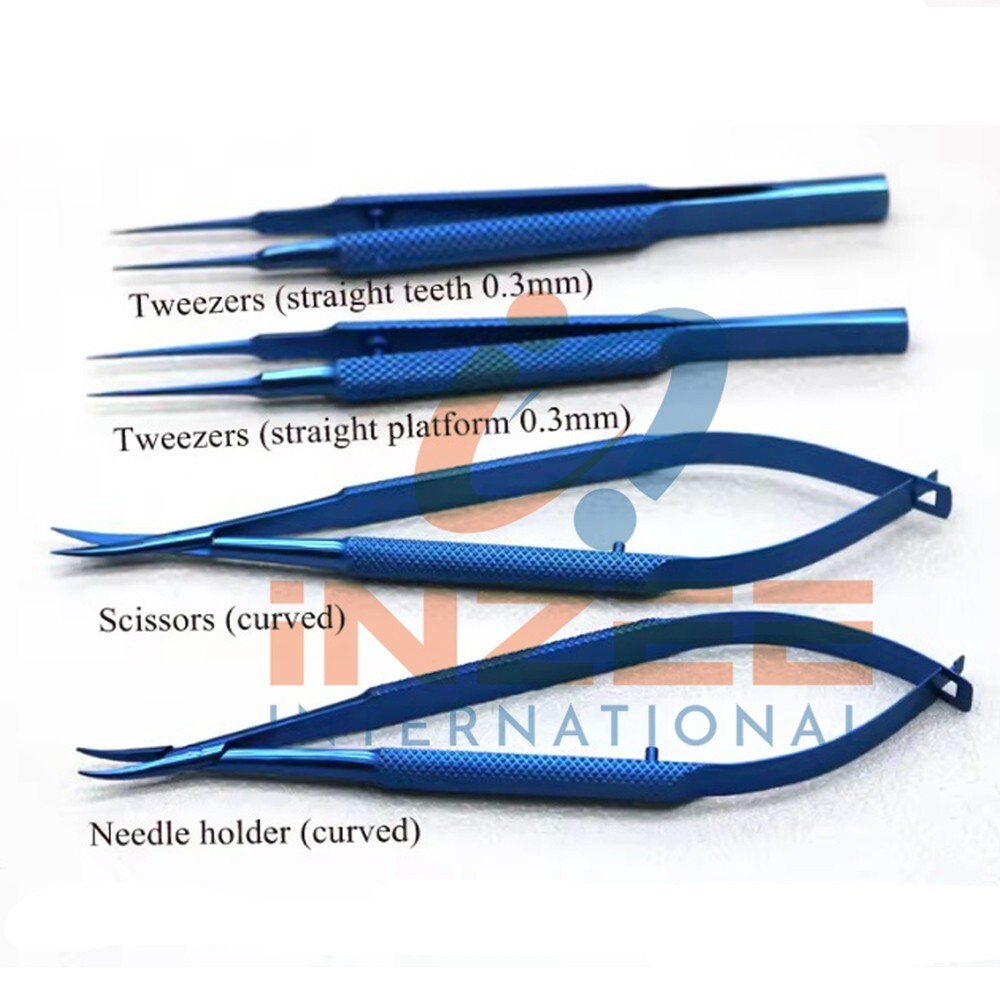 Ophthalmi Needle Holder Scissor Forcep Eye Surgery Instruments Sterilization Box