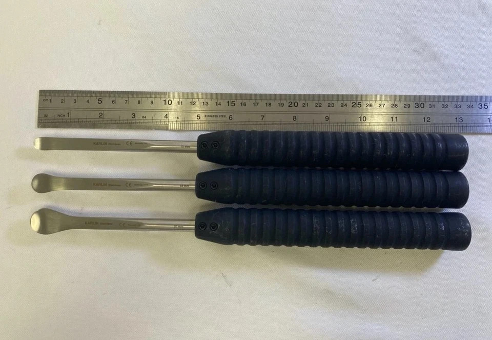 Set of 3 Symmetry Codman Karlin Magnum XL Cobb Elevators 10mm 15mm 20mm Spine