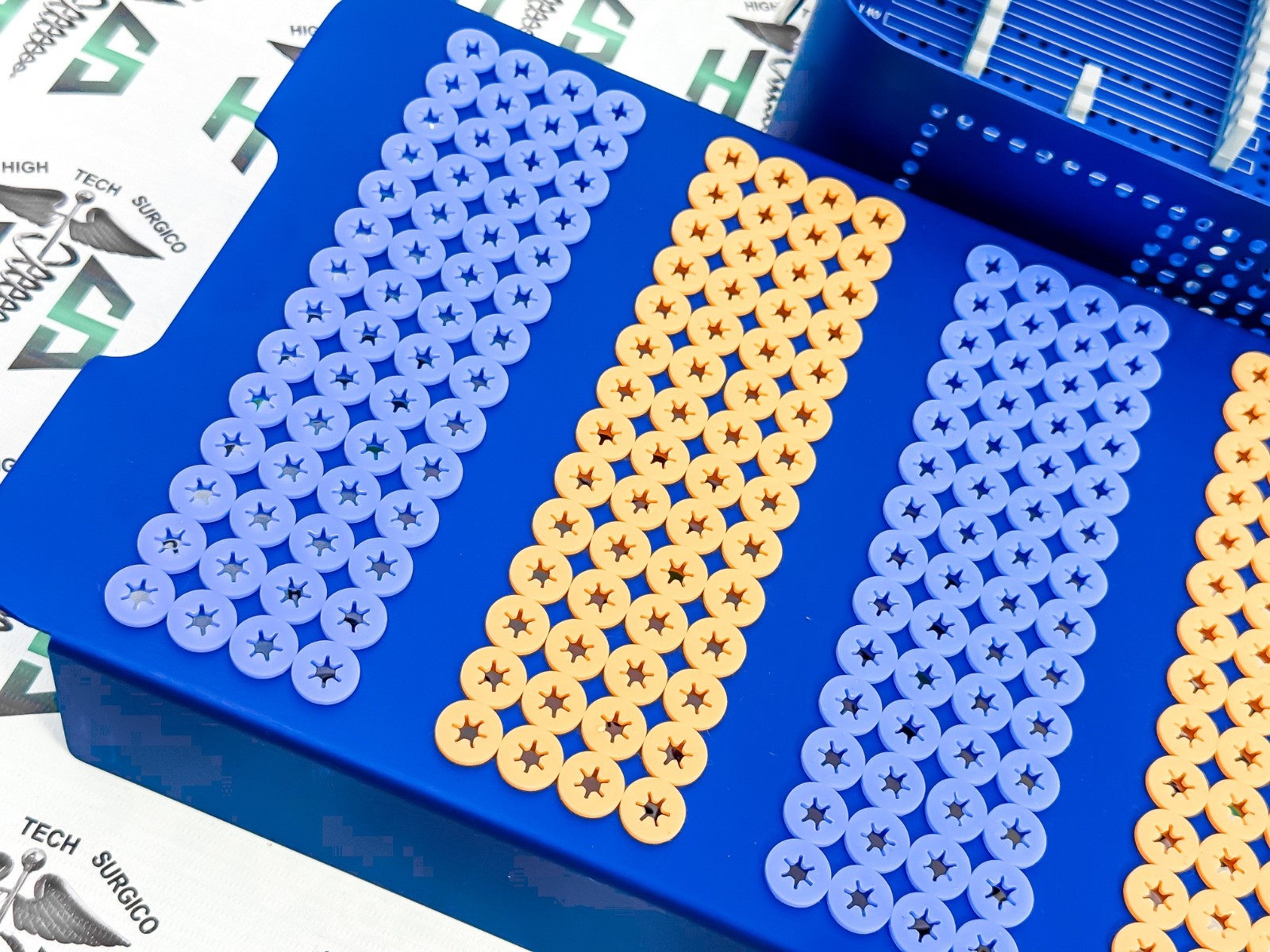 Spínal Pedícle Screw Sterilization Box Orthopèdic Implánt Screw Rack Case