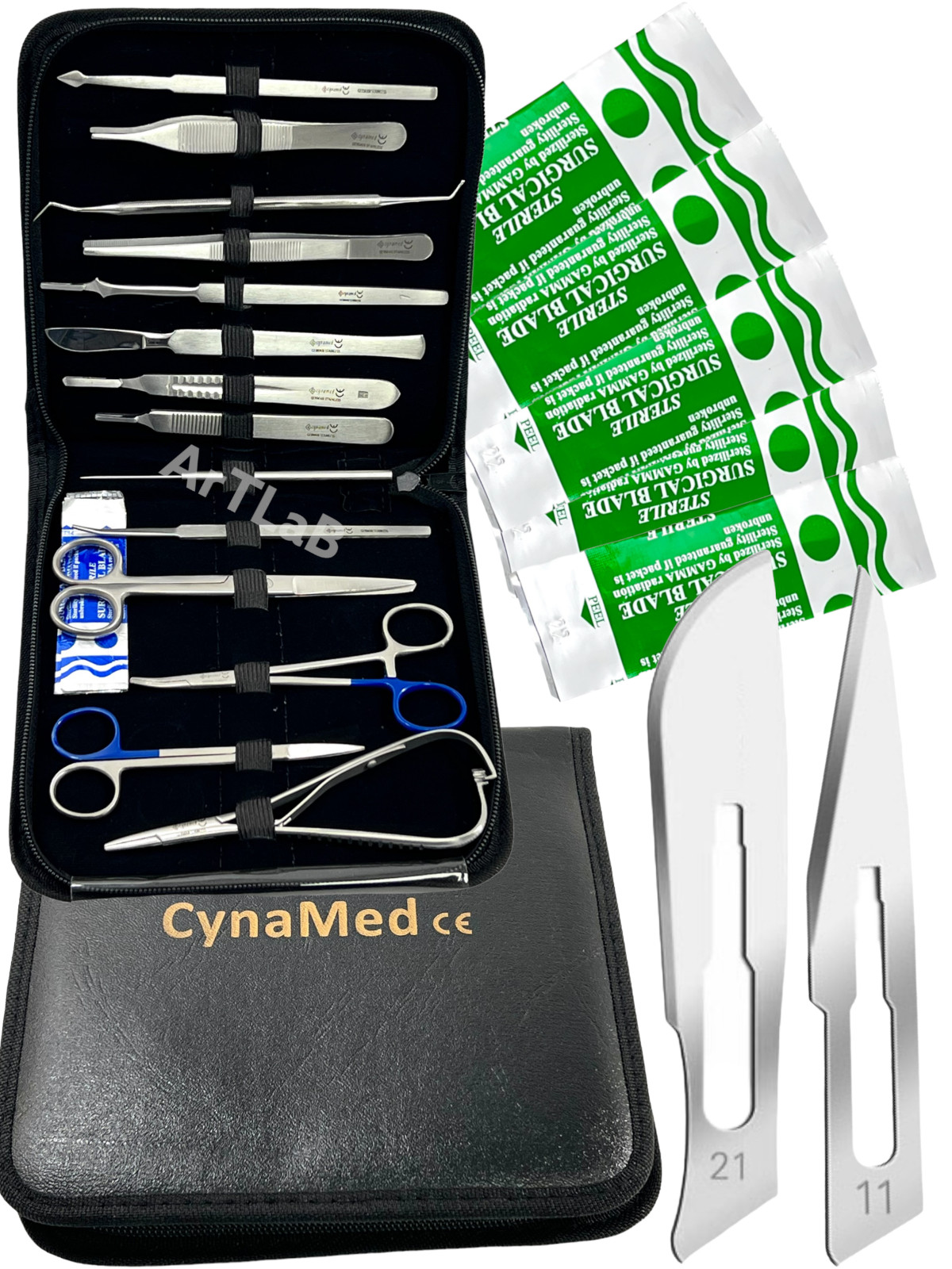 Premium 34 pcs Minor Surgery Set Surgical Instruments Kit Stainless Steel W/Case