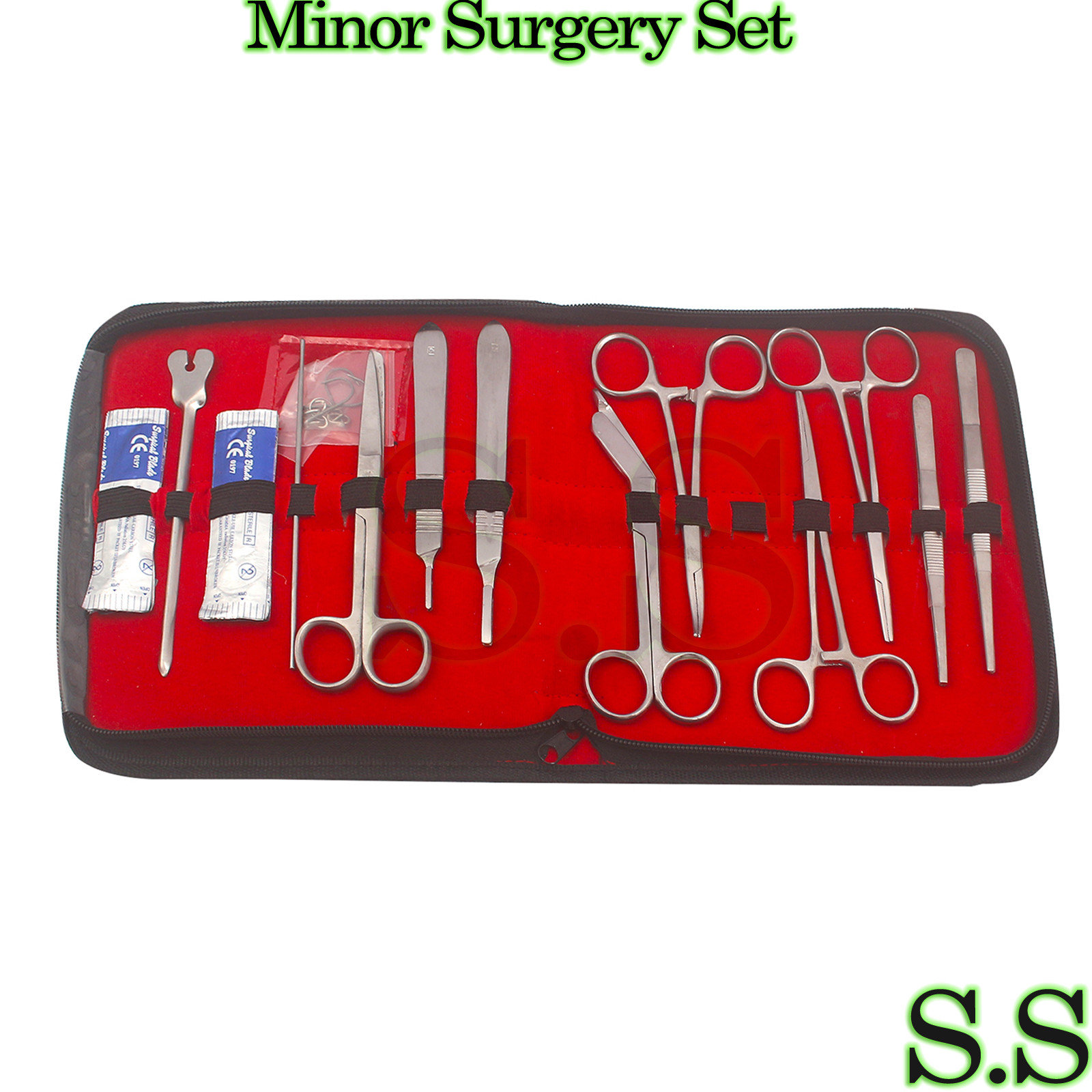 18 pcs Minor Surgery Set Surgical Instruments Kit Stainless Steel DS-1179