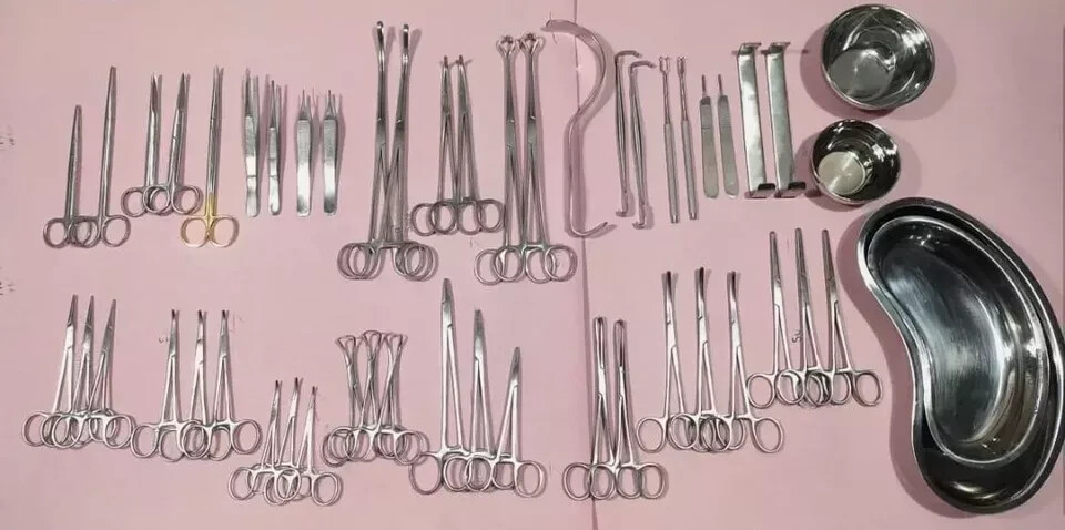 50Pcs New General Surgery Basic Laparotomy Surgical Instruments Set
