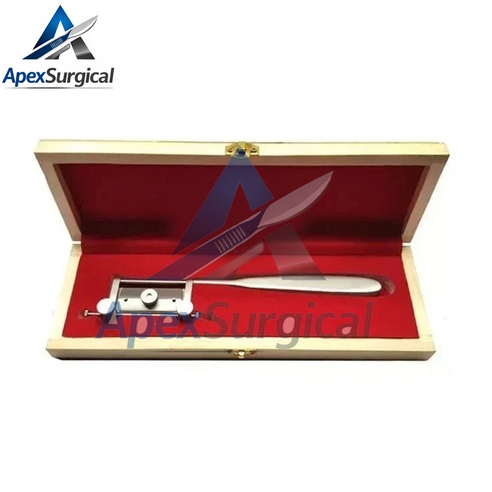 Silver Skin Graft Knife Handle Dermatome With Box Surgical Instrument