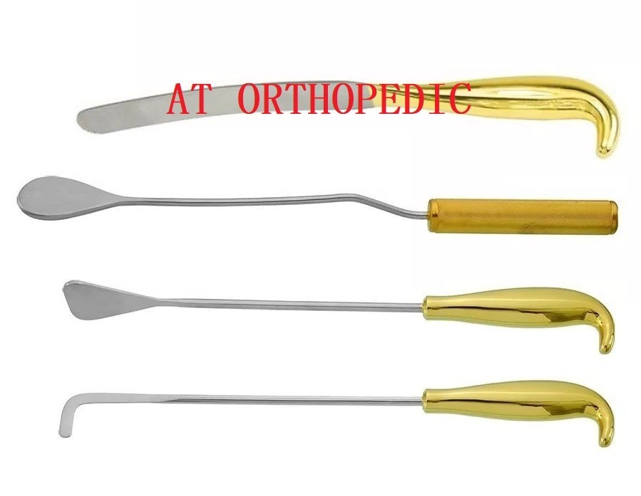 Abdominoplasty Retractor & Breast Dissector Plastic Surgery Instrument Set 4 Pcs