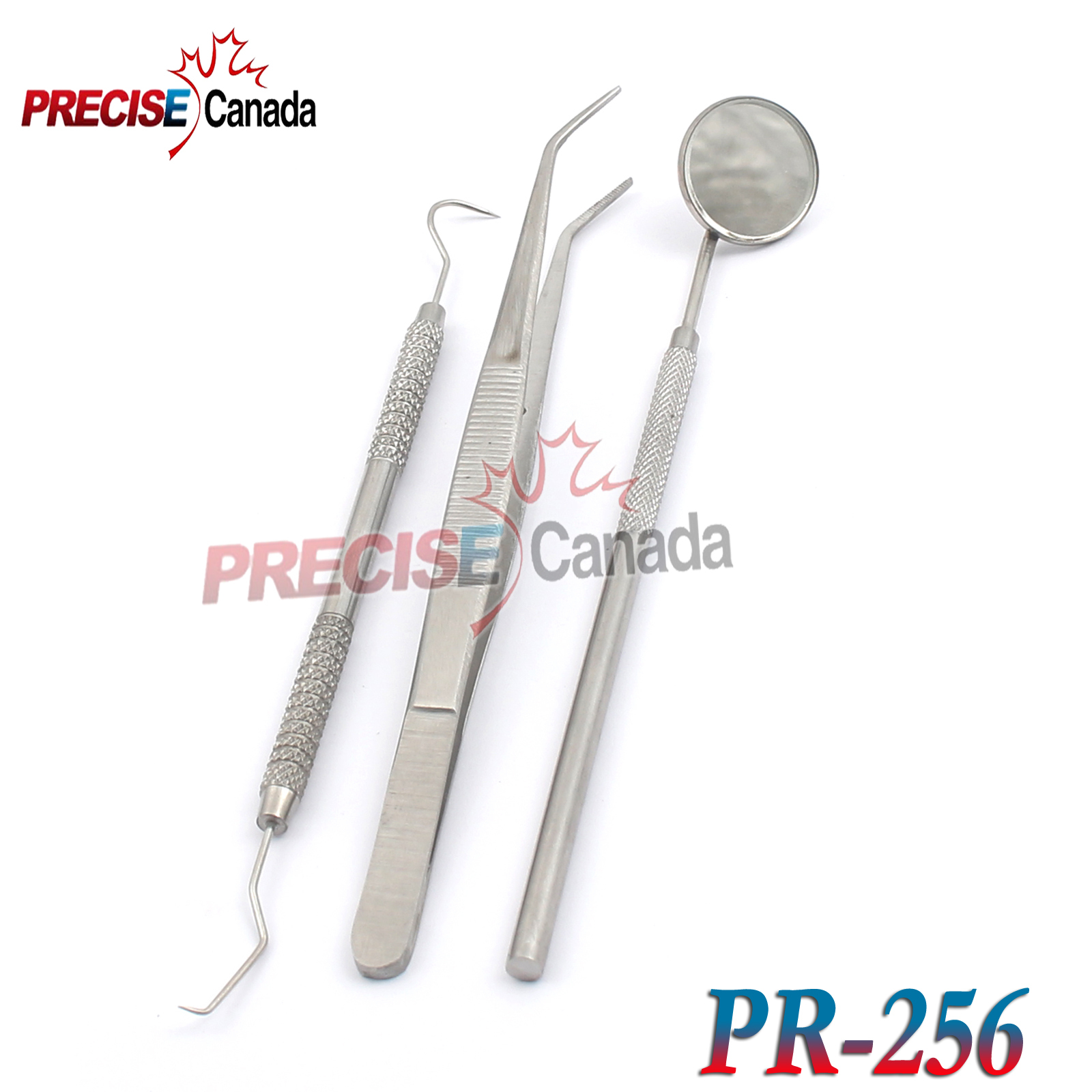 Basic Dental Examination Kit Instruments Tweezer Mirror Pick Surgical PR-256