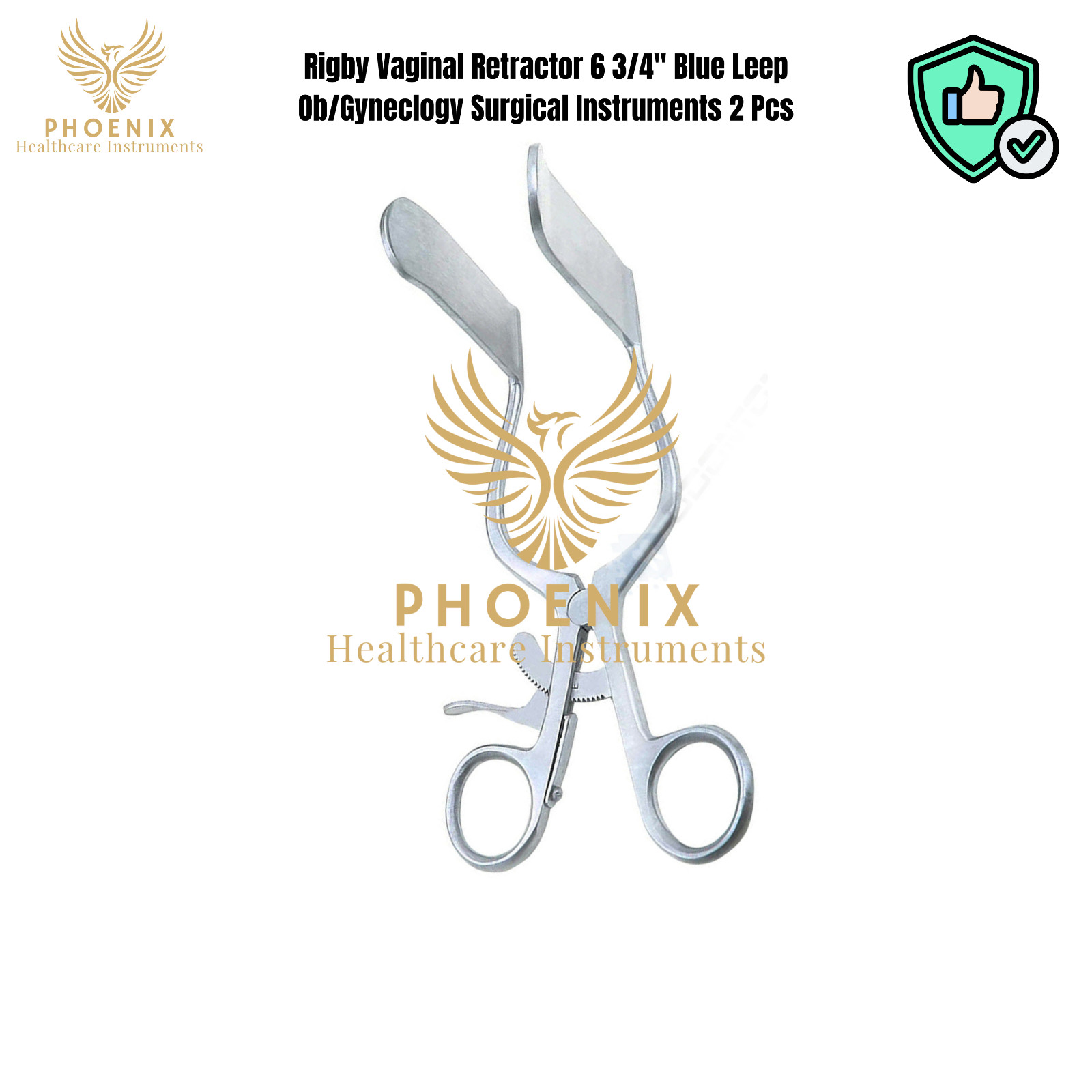 Rigby Vaginal Retractor 6 3/4″ Blue Leep Ob/Gyneclogy Surgical Instruments 2 Pcs