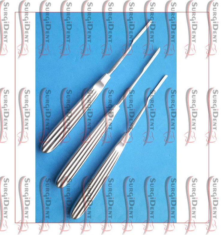 Joseph Nasal Saw Rasps 7” Straight Right Left Serrated Plastic Surgery 3Pcs Set