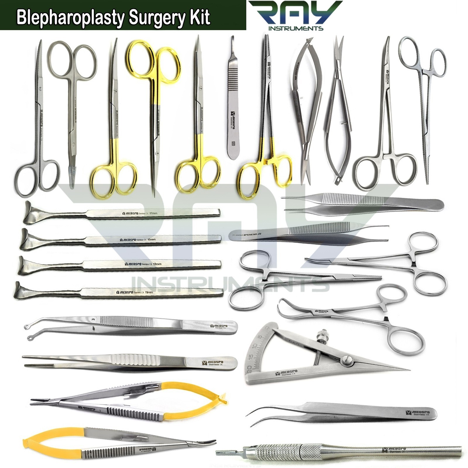 Blepharoplasty Eyelid Retractors Surgical Ophthalmic Micro Eye Surgery Kit