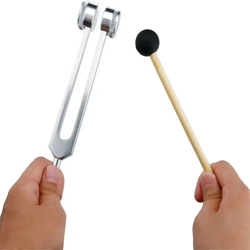 128Hz Healing Tuning Fork With Silicone Hammer Sound Therapy Musical Instrument
