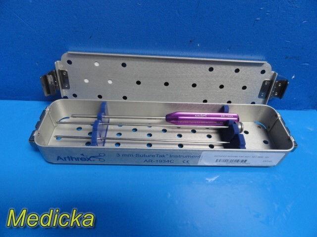 Arthrex AR-1934S 3mm Suture Tak Instruments Set W/ AR-1934C Case ~ 35575