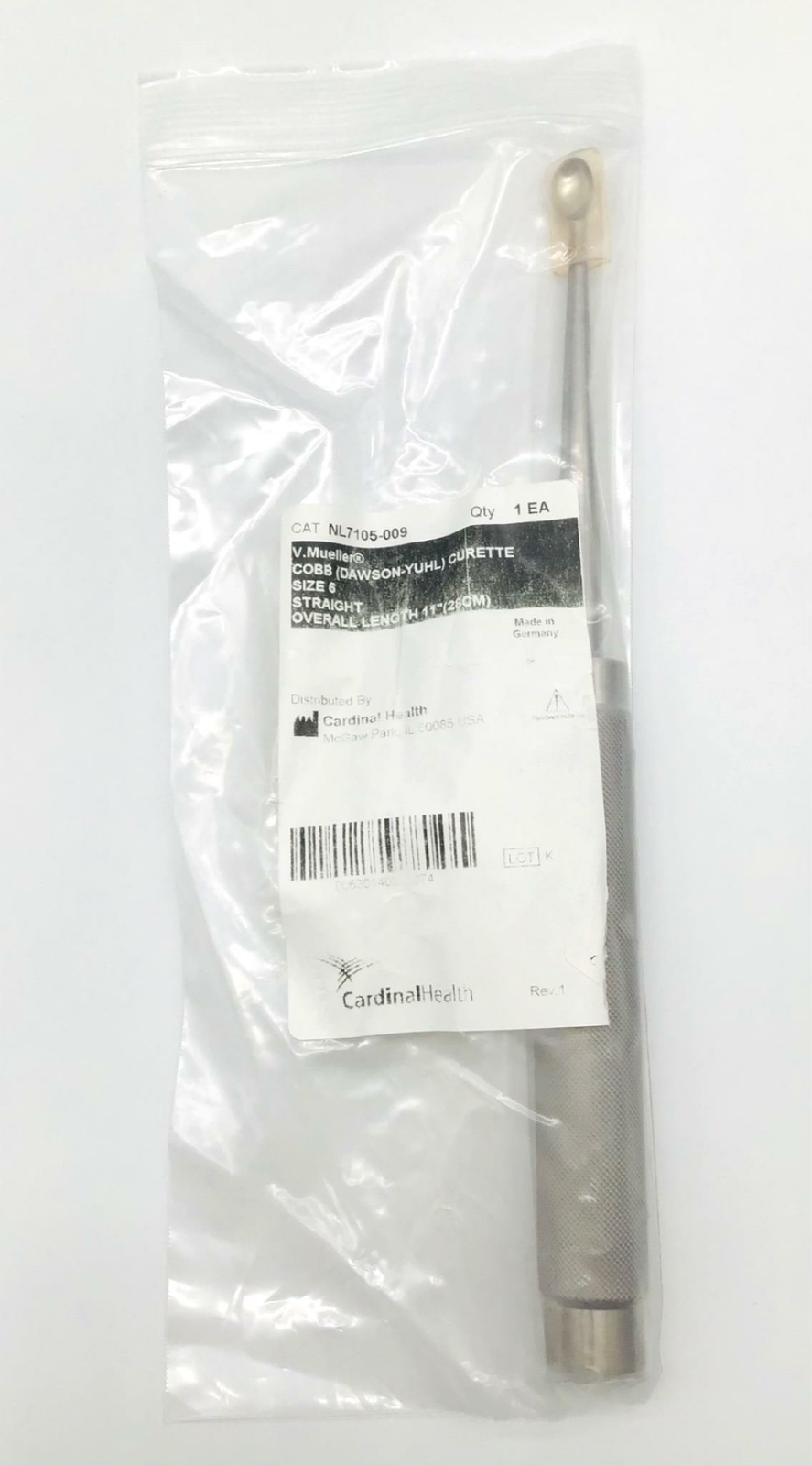 V. Mueller NL7105-009 Straight Dawson-Yuhl Cobb Curette – NEW