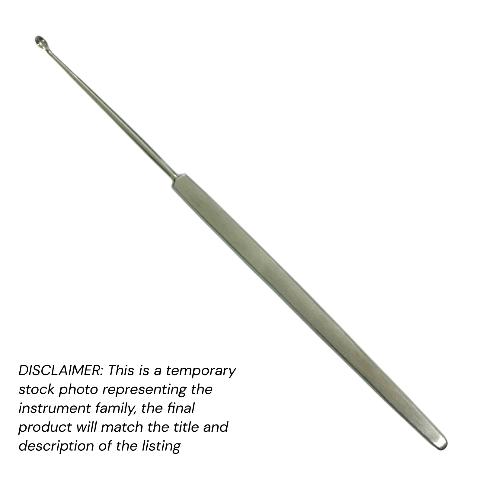 Frontal Sinus Curette, 7.5″, Angled 45 Degree, 2×5 mm Cup