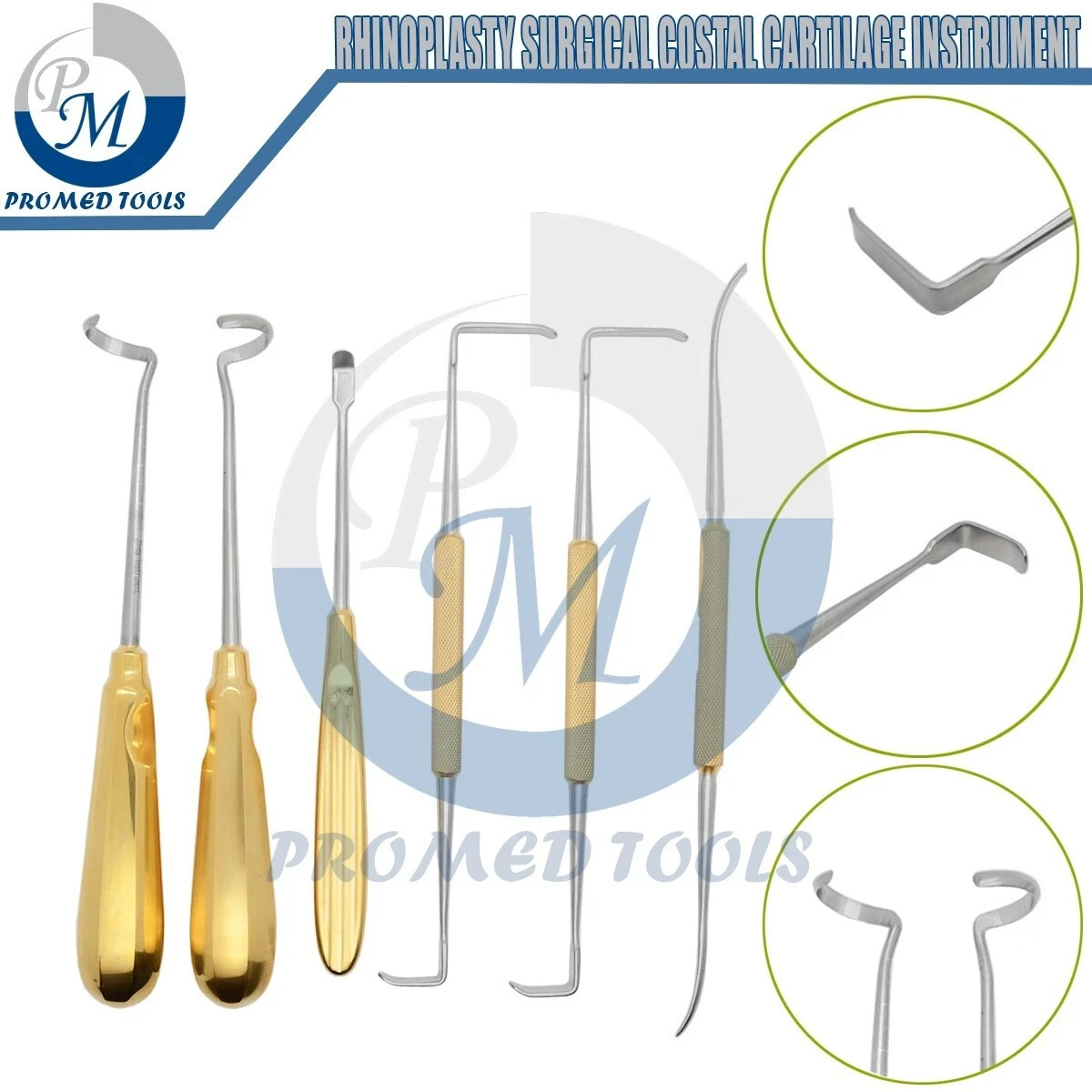 Rhinoplasty Costal Cartilage Surgical Instruments Orthopedic Set of 6 pcs