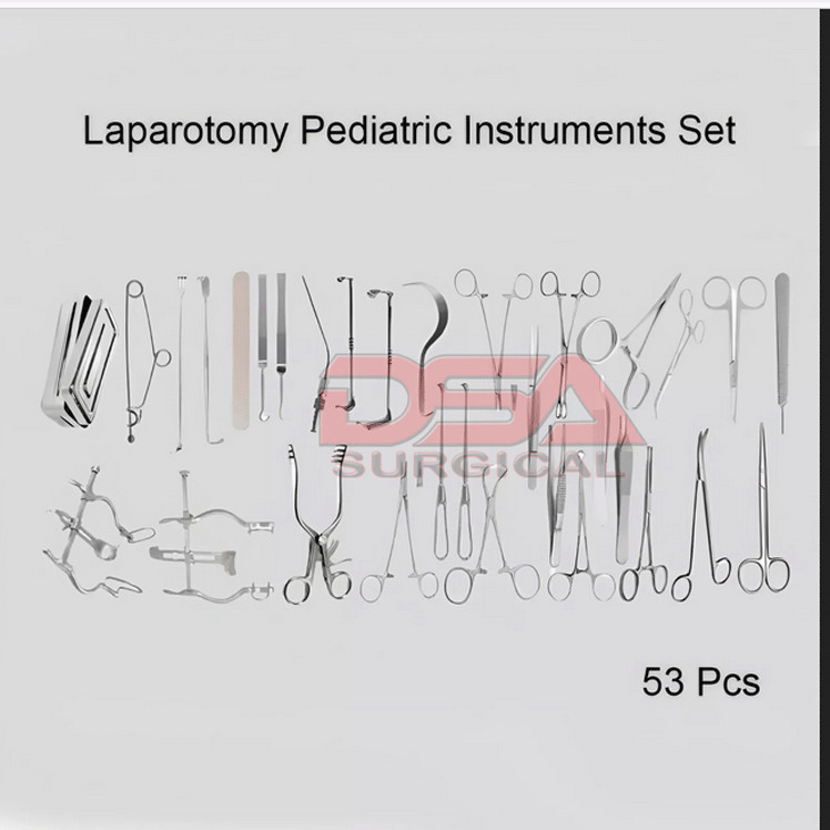 Laparotomy Pediatric Stainless Surgical Instruments Set Of 54 Pieces
