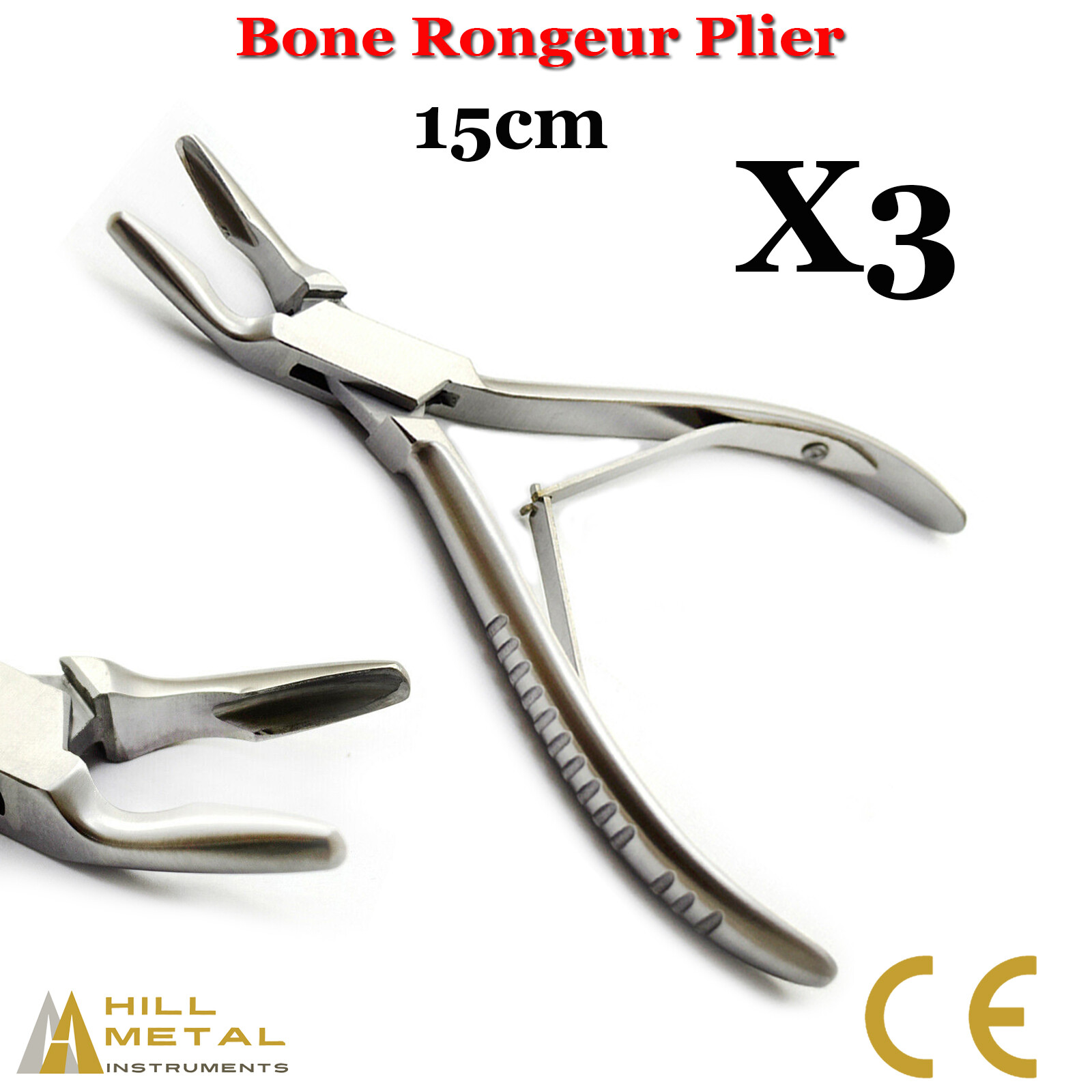 X3 Orthopedic Bone Rongeur Plier Dental Veterinary Surgical Implant Instruments