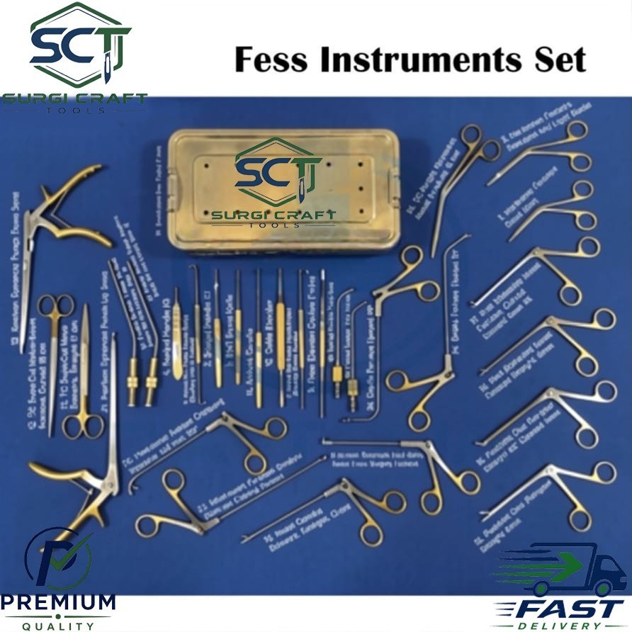 Fess Instruments Set Endoscopic Sinus Surgery A+German Steel ENT Instruments Set