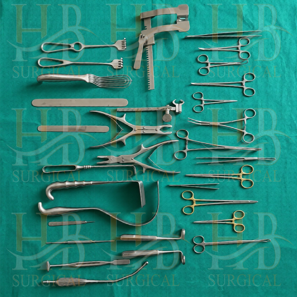 Open Thoracotomy Surgical Instruments Set of 35 pcs