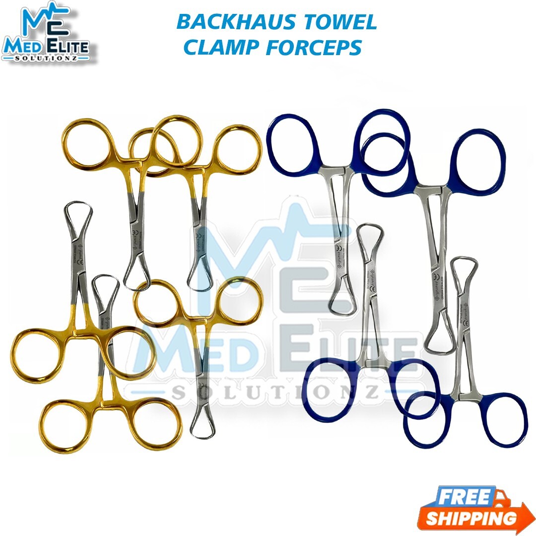 Veterinary Backhaus Towel Clamp forceps 3.5″ Premium Instruments Set of 9 Pcs