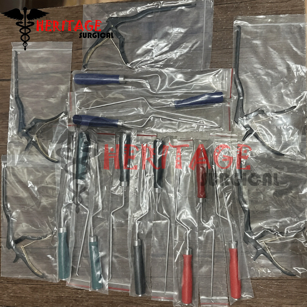 MIS Lumbar Spine Surgery Lumbar 17 Pcs Set Curettes & Kerrison Rongeur Precision